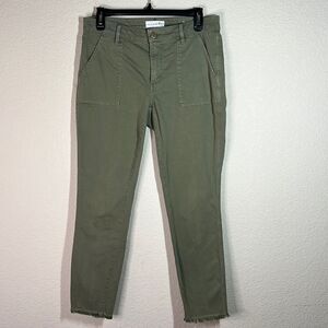 LOFT Army Green Fringe Ankle Curvy Skinny Jeans Women's Size 27/4